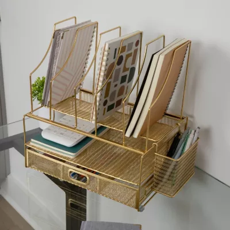 Martha Stewart Gold Desktop Organizer-Drawer