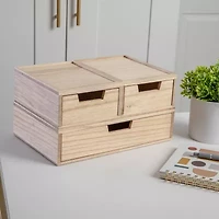 Martha Stewart 3 Pack Wood Box With Drawers