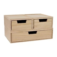 Martha Stewart 3 Pack Wood Box With Drawers