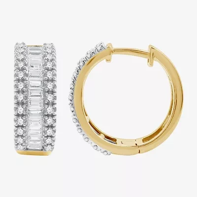 1 1/4 CT. T.W. (H-I / I1) Lab Grown White Diamond 10K White or Yellow Gold 17.1mm Hoop Earrings