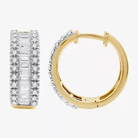 1 1/4 CT. T.W. (H-I / I1) Lab Grown White Diamond 10K White or Yellow Gold 17.1mm Hoop Earrings