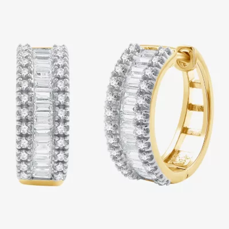 1 1/4 CT. T.W. (H-I / I1) Lab Grown White Diamond 10K White or Yellow Gold 17.1mm Hoop Earrings
