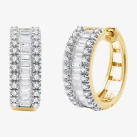 1 1/4 CT. T.W. (H-I / I1) Lab Grown White Diamond 10K White or Yellow Gold 17.1mm Hoop Earrings