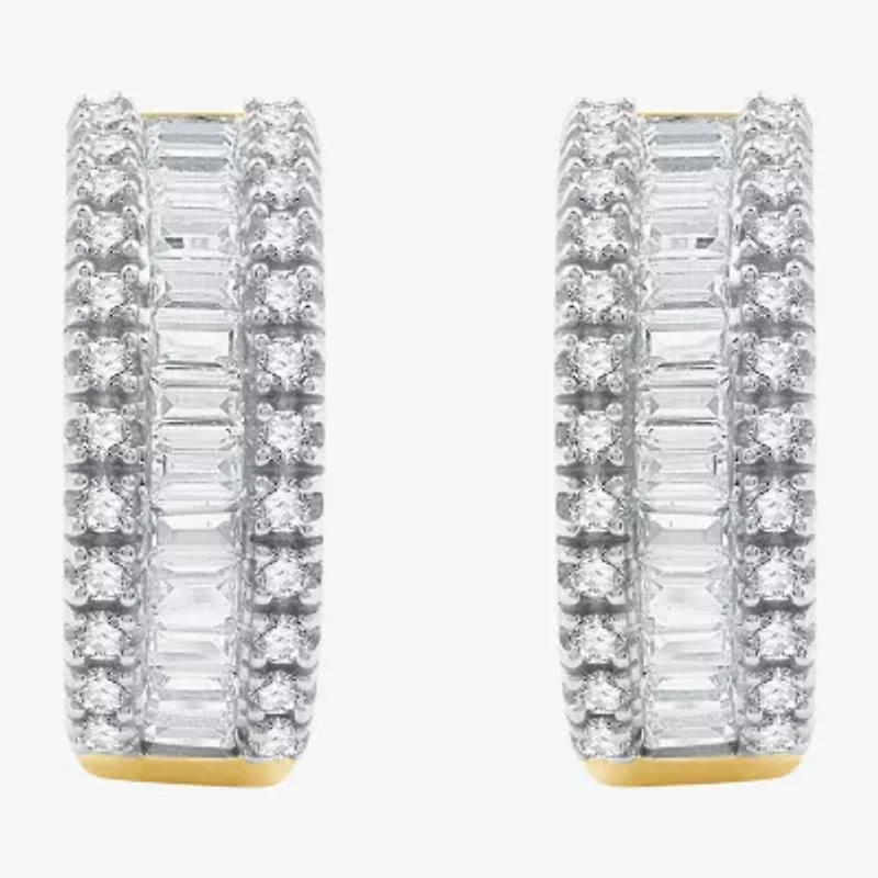 1 1/4 CT. T.W. (H-I / I1) Lab Grown White Diamond 10K White or Yellow Gold 17.1mm Hoop Earrings