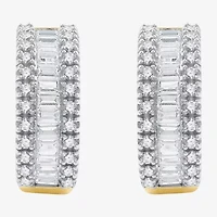 1 1/4 CT. T.W. (H-I / I1) Lab Grown White Diamond 10K White or Yellow Gold 17.1mm Hoop Earrings