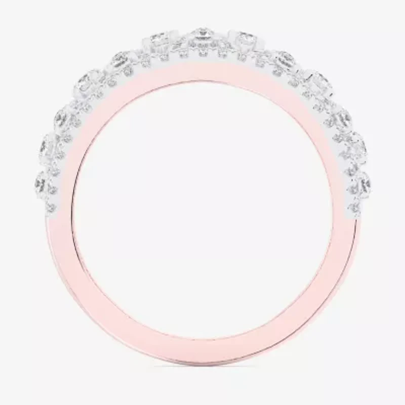 G-H / Si1-Si2) Womens CT. T.W. Lab Grown White Diamond 10K Rose Gold Band