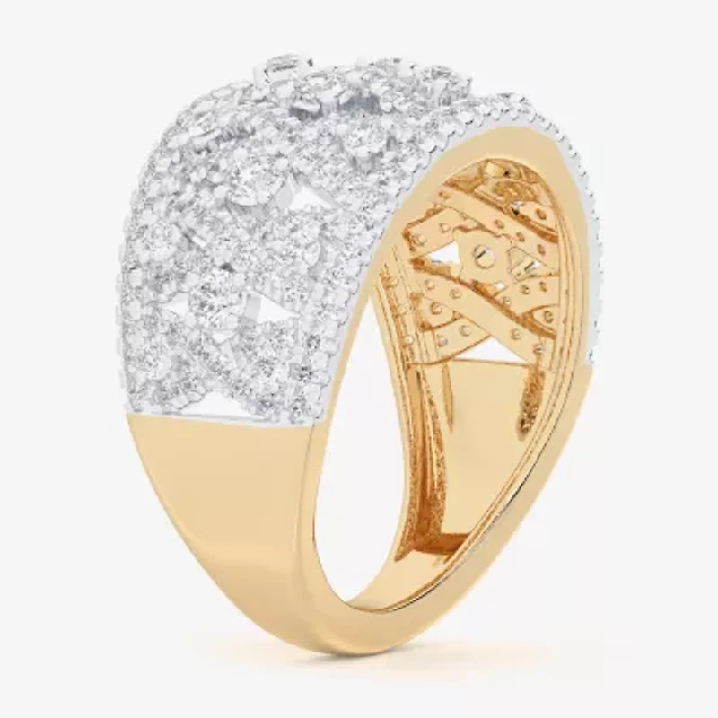 G-H / Si1-Si2) Womens CT. T.W. Lab Grown White Diamond 10K Gold Band