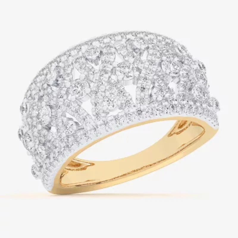 G-H / Si1-Si2) Womens 1 CT. T.W. Lab Grown White Diamond 10K Gold Band