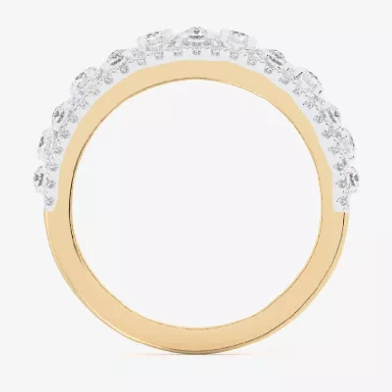 G-H / Si1-Si2) Womens CT. T.W. Lab Grown White Diamond 10K Gold Band