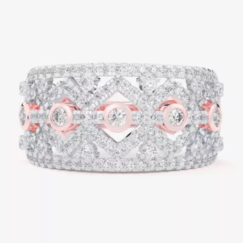 G-H / Si1-Si2) Womens CT. T.W. Lab Grown White Diamond 10K Rose Gold Band