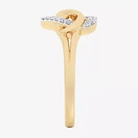 G-H / Si1-Si2) Womens 1/8 CT. T.W. Lab Grown White Diamond 10K Gold Heart Bypass Cocktail Ring