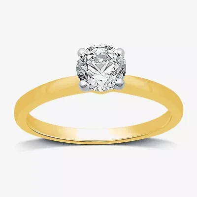 (G / SI2) Womens 3/4 CT. Lab-Grown White Diamond 10K Gold or 14K Round Solitaire Engagement Ring