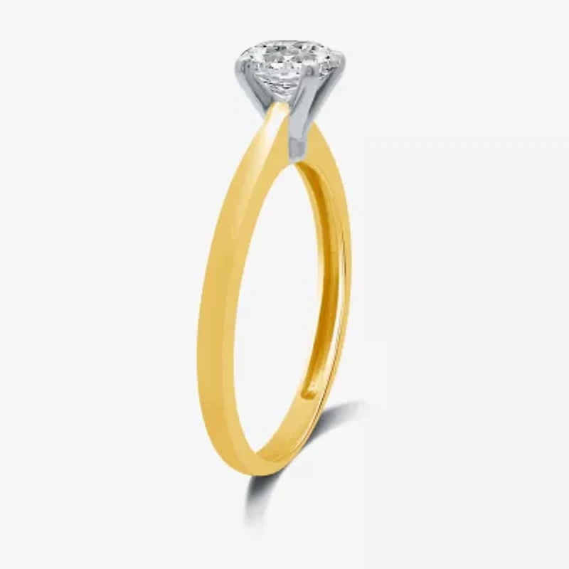 (G / SI2) Womens 3/4 CT. Lab-Grown White Diamond 10K Gold or 14K Round Solitaire Engagement Ring