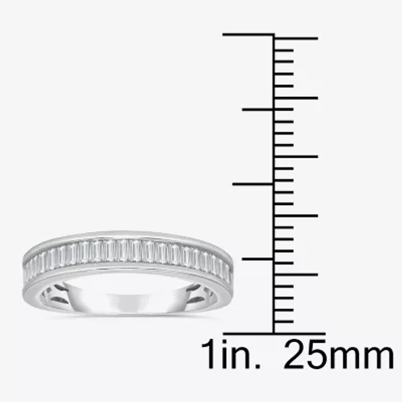 (I / I1) Womens 1/2 CT. T.W. Lab Grown White Diamond 10K White Gold Wedding Band