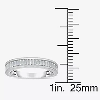 (I / I1) Womens 1/2 CT. T.W. Lab Grown White Diamond 10K White Gold Wedding Band