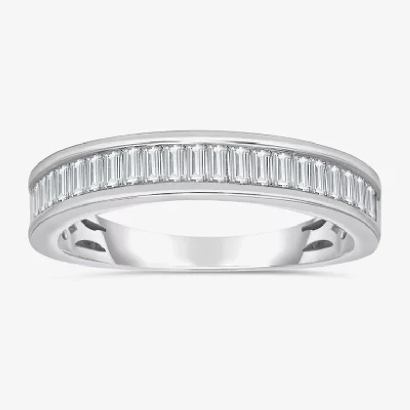(I / I1) Womens 1/2 CT. T.W. Lab Grown White Diamond 10K White Gold Wedding Band