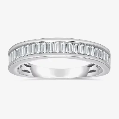 (I / I1) Womens 1/2 CT. T.W. Lab Grown White Diamond 10K White Gold Wedding Band