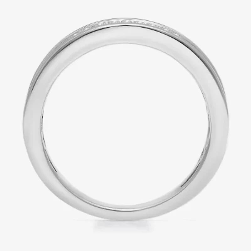 (I / I1) Womens 1/2 CT. T.W. Lab Grown White Diamond 10K White Gold Wedding Band