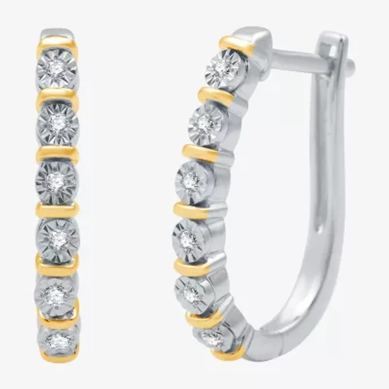 Yes, Please! Womens 1/10 CT. T.W. Natural White Diamond 14K Gold Over Silver Sterling Silver Round 2 Pair Earring Set