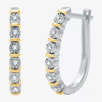 Yes, Please! Womens 1/10 CT. T.W. Natural White Diamond 14K Gold Over Silver Sterling Silver Round 2 Pair Earring Set