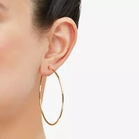 Womens 14K Gold 50mm Round Hoop Earrings