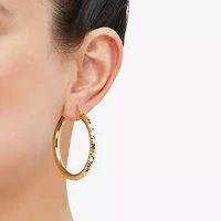 Womens 14K Gold 40mm Round Hoop Earrings