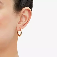 Womens 14K Gold 20mm Round Hoop Earrings