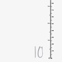 Womens 1/4 CT. T.W. Lab Grown White Diamond Sterling Silver 17.6mm Hoop Earrings