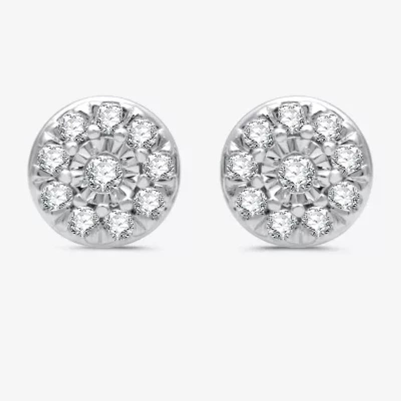 1/4 CT. T.W. Lab Grown White Diamond Sterling Silver 6.7mm Round Stud Earrings