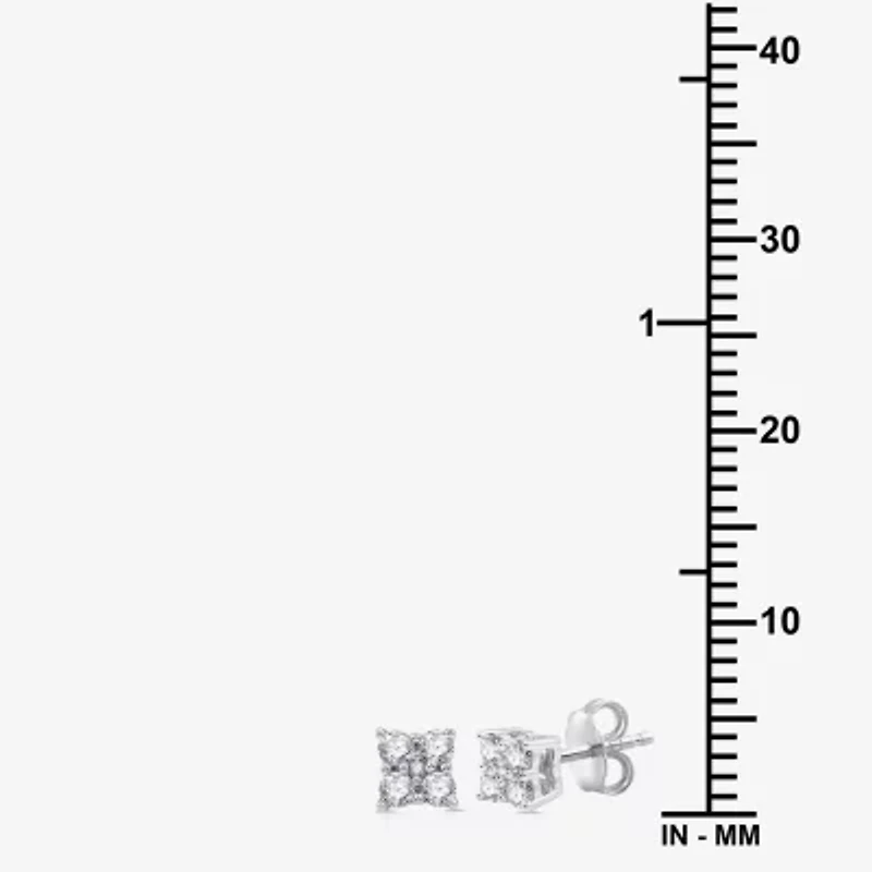 1/4 CT. T.W. Lab Grown White Diamond Sterling Silver 4.7mm Stud Earrings