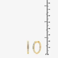 Womens 1/4 CT. T.W. Lab Grown White Diamond 14K Gold Over Silver Sterling Silver 20.2mm Hoop Earrings