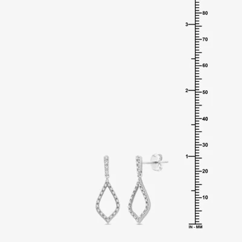 Womens 1/4 CT. T.W. Lab Grown White Diamond Sterling Silver Drop Earrings