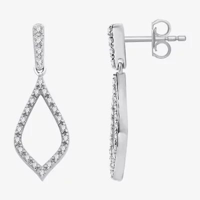 Womens 1/4 CT. T.W. Lab Grown White Diamond Sterling Silver Drop Earrings