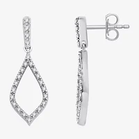 Womens 1/4 CT. T.W. Lab Grown White Diamond Sterling Silver Drop Earrings