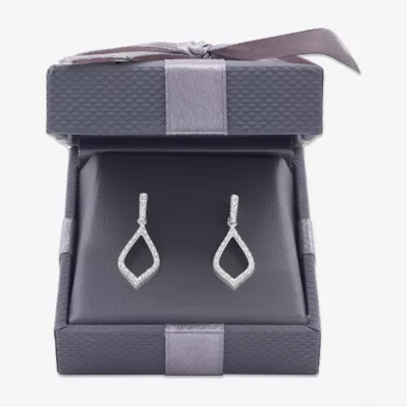 Womens 1/4 CT. T.W. Lab Grown White Diamond Sterling Silver Drop Earrings