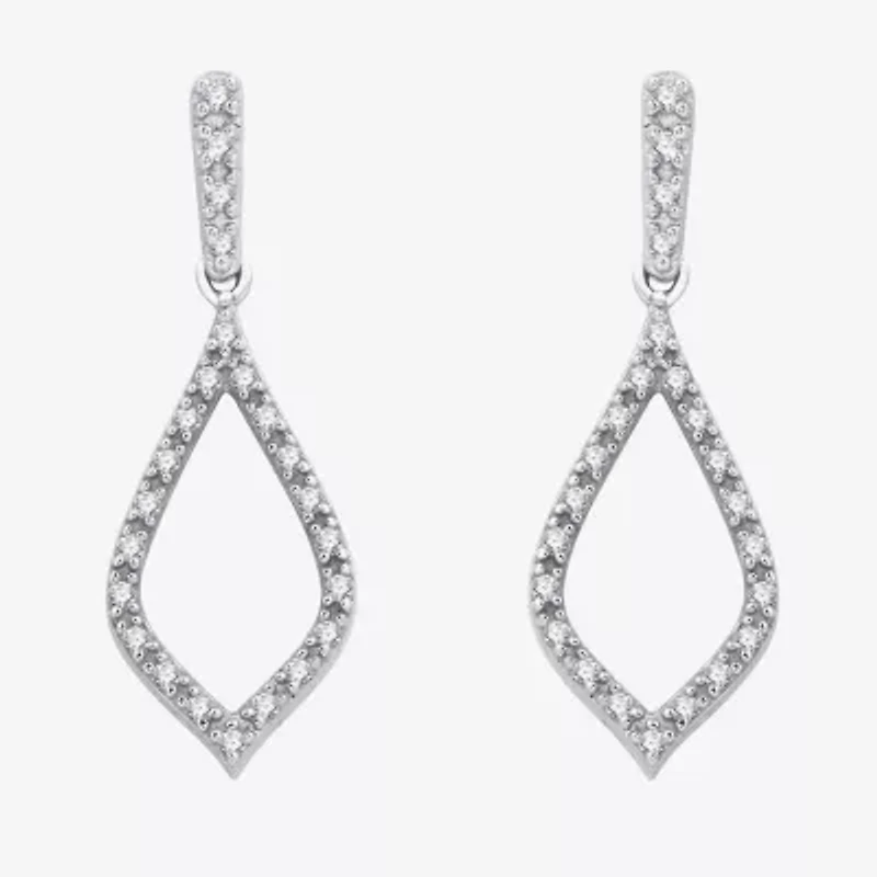 Womens 1/4 CT. T.W. Lab Grown White Diamond Sterling Silver Drop Earrings