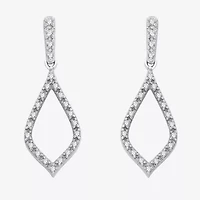 Womens 1/4 CT. T.W. Lab Grown White Diamond Sterling Silver Drop Earrings