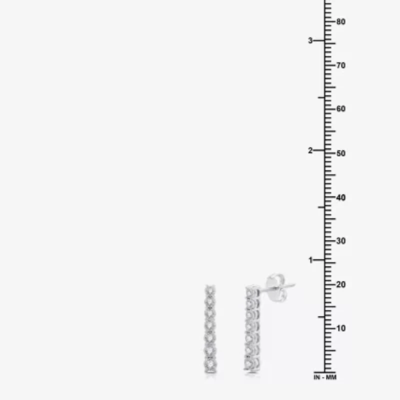 Womens 1/4 CT. T.W. Lab Grown White Diamond Sterling Silver Drop Earrings