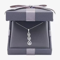 Womens 1/4 CT. T.W. Lab Grown White Diamond Sterling Silver Pear 18 Inch Pendant Necklace