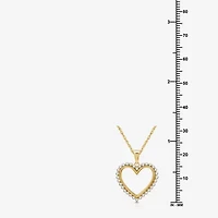 Womens 1/ CT. T.W. Lab Grown White Diamond 14K Gold Over Silver Sterling Silver Heart 18 Inch Pendant Necklace