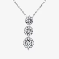 Womens 1/4 CT. T.W. Lab Grown White Diamond Sterling Silver Round 18 Inch Pendant Necklace