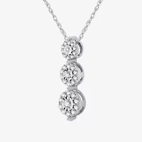Womens 1/4 CT. T.W. Lab Grown White Diamond Sterling Silver Round 18 Inch Pendant Necklace