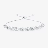 Womens 1/4 CT. T.W. Lab Grown White Diamond 14K Two Tone Gold Over Silver Sterling Silver Bolo Bracelet
