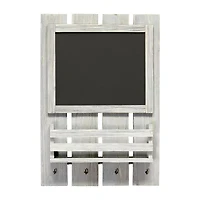 All the Rages Elegant Designs Chalkboard Sign With Key Holder & Mail Storage Wall Shelf