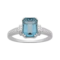 Genuine Topaz and Diamond-Accent 10K White Gold Ring