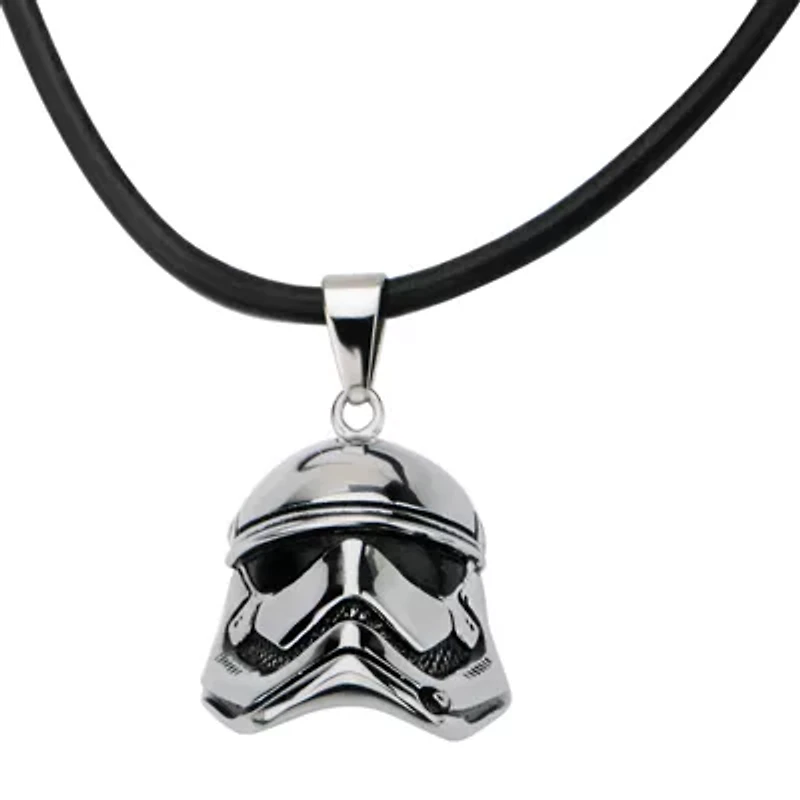 Star Wars® Stormtrooper Mens 3D Stainless Steel Pendant Necklace