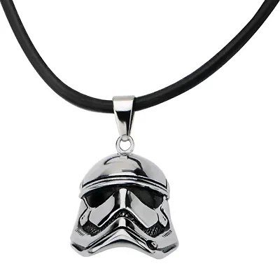 Star Wars® Stormtrooper Mens 3D Stainless Steel Pendant Necklace