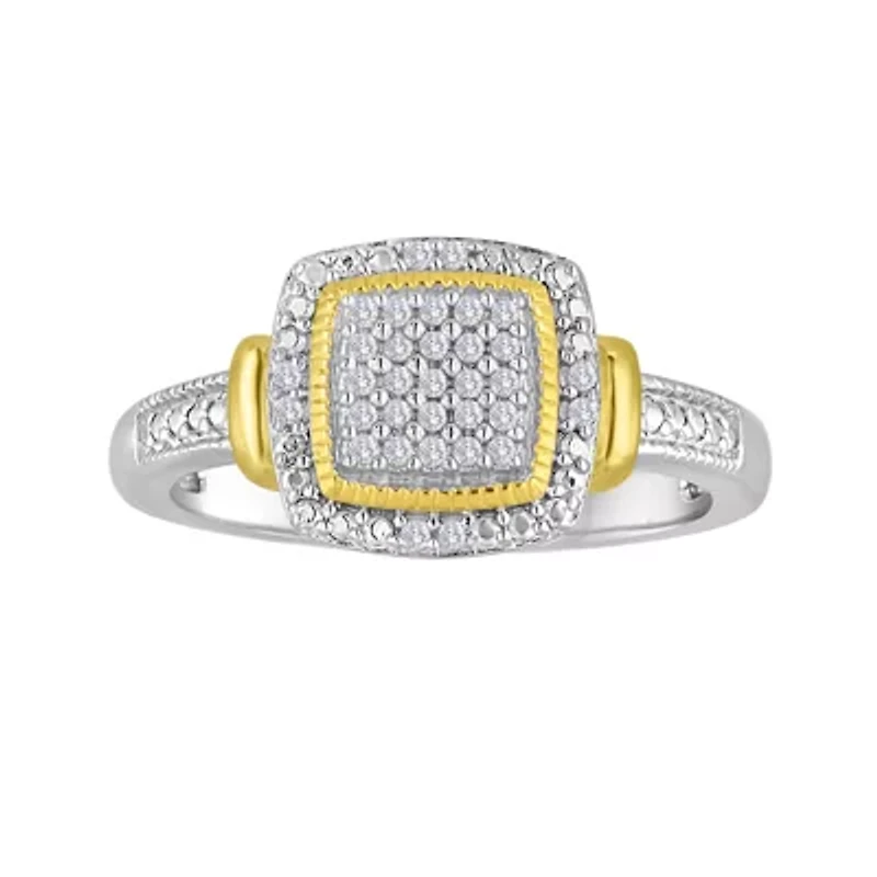 1/10 CT. T.W. Diamond Two-Tone Frame Ring