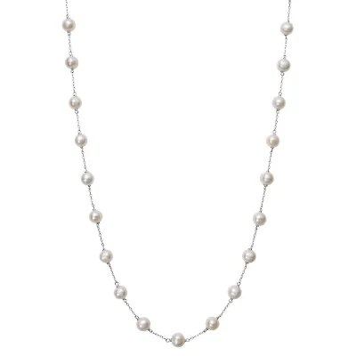 Womens Cultured Freshwater Pearl 10K Gold Strand Necklace