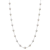 Womens Cultured Freshwater Pearl 10K Gold Strand Necklace